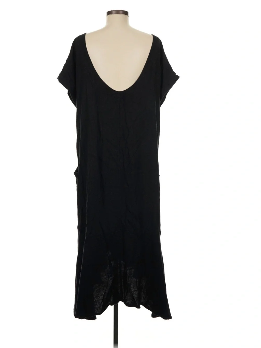 Free People Lightweight Linen Maxi Dress in Black with Side Pockets!